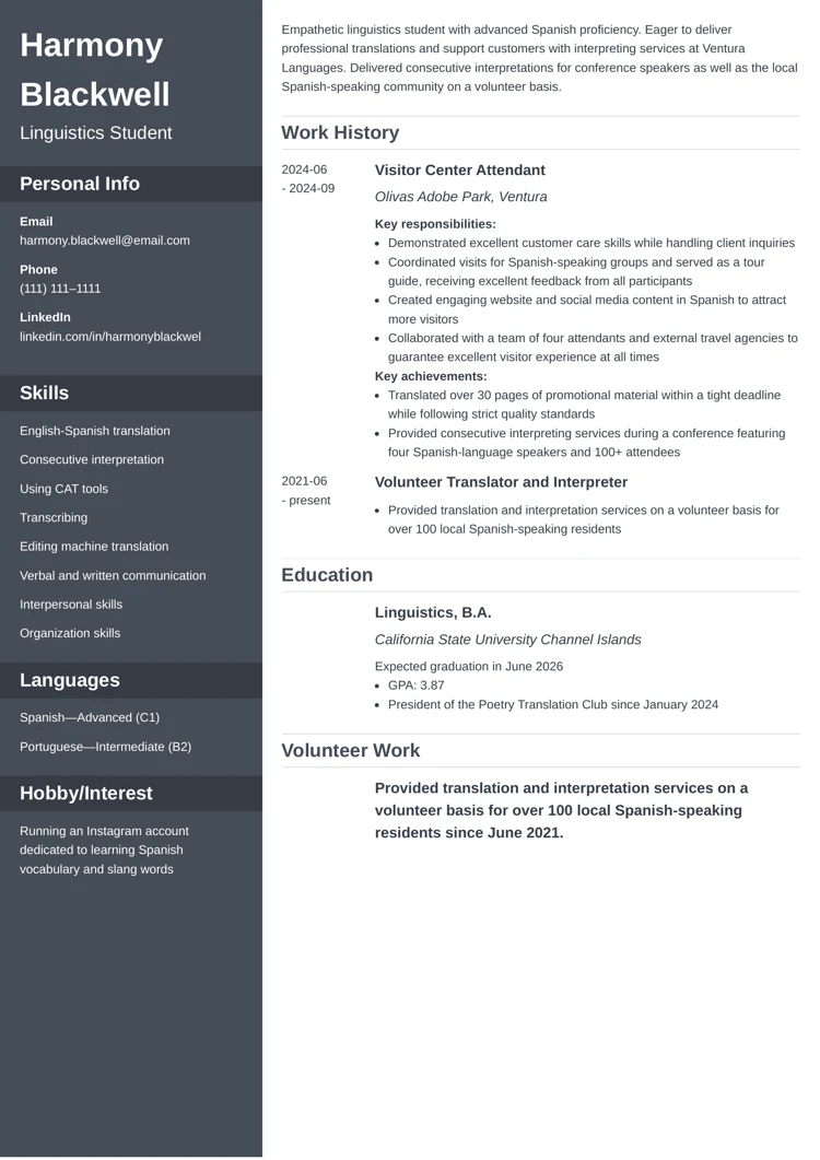 Student Resume Zety Us Cta